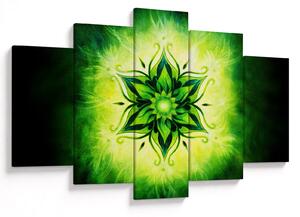 Kép - Virág mandala zöld háttérrel (150x105 cm)
