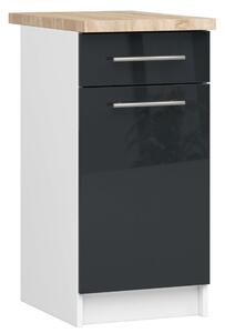 Szekrény olivia s40 sz1 sz1 + felső fehér / fényes grafit