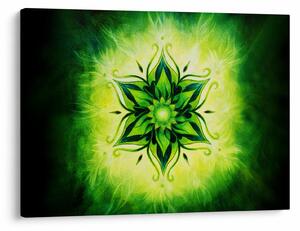 Kép - Virág mandala zöld háttérrel (70x50 cm)
