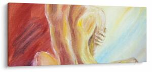 Pihenő nő képe, olajfestmény (120x50 cm)