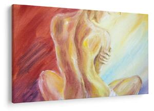 Pihenő nő képe, olajfestmény (90x60 cm)