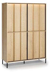Könyvespolc Morelbo 101, Ajtókkal, Zárt, Laminált forgácslap, 151x105x40cm, Cremona tölgy, Fekete