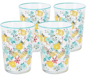 Flowers & Fruits 4 db-os pohárkészlet 510 ml, kék