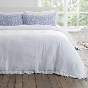 Fehér ágytakaró franciaágyra 220x230 cm Soft Washed Frill – Bianca