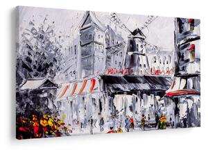 Kép - utca Párizsban, olajfestmény (90x60 cm)