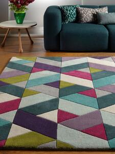 Asiatic gyapjú szőnyeg funk chevron blue green 02 - 120 x 170 cm