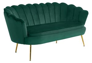 Luxus heverő, 2,5-es ülés, smaragd/arany, Art-deco, NOBLIN