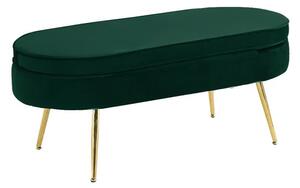 Luxus zsámoly/puff, smaragd Velvet szövet/króm arany, Art-deco, NOBLIN TABURET TYP 2