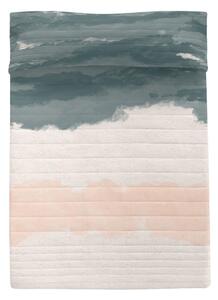 Rózsaszín-szürke pamut steppelt ágytakaró 240x260 cm Seaside – Blanc