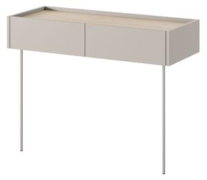 Desin konzol / fésülködőasztal 100 cm fiókokkal és fém lábakkal - kasmír / nagano tölgy