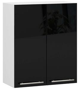 Függő konyhaszekrény olivia w 60cm fehér-fekete fényes h720