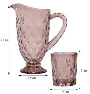 EH Topaz 6 részes pohárkészlet kancsóval rózsaszín