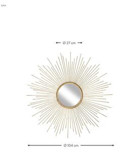 Ella fali tükör aranyszínű fém kerettel, ø 104 cm - Westwing Collection