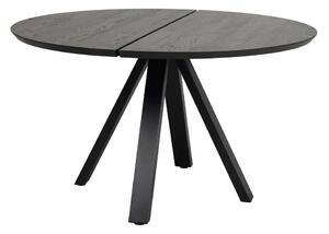 Fekete kerek étkezőasztal tölgyfa asztallappal ø 130 cm Carradale – Rowico