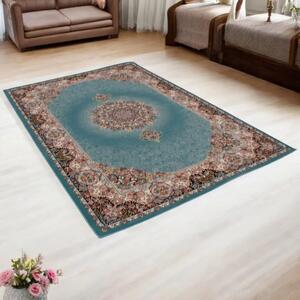 Perzsa szőnyeg türkizkék TABRIZ 160x230 exkluzív nappali szőnyeg akrilból