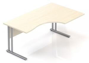 Visio ergonomikus asztal 160 x 100 cm, jobb oldali sarokkialakítás, Juhar