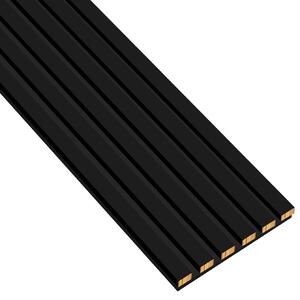Slim lamellák MDF panelen 25,3 cm záró elem - Fekete