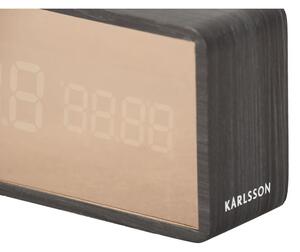 Mirror rézszínű LED ébresztőóra sötét fa dekorral - Karlsson