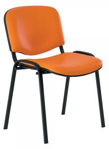 ISO bőr konferenciaszék - fekete lábakkal, Narancssárga
