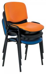 ISO bőr konferencia szék - fekete lábak, kék
