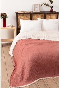 Téglavörös muszlin ágytakaró franciaágyra 230x250 cm – Mijolnir
