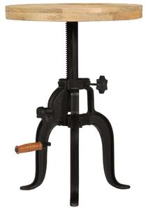 Tömör mangófa és öntöttvas kisasztal 45 x (45-62) cm