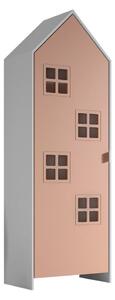 Fehér-rózsaszín borovi fenyő gyerek ruhásszekrény 37x172 cm Casami Bruges – Vipack