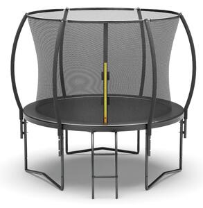 JUMP Fekete kerti trambulin 244 cm biztonsági hálóval és létrával
