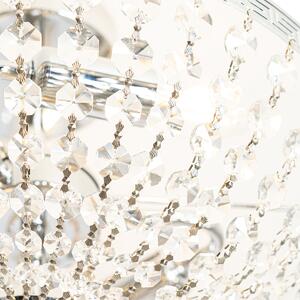 Klasszikus mennyezeti lámpa acél kristály 3-lámpával - Mondrian