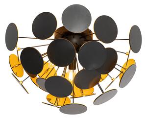 Design mennyezeti lámpa fekete arannyal 54cm 3-light - Cerchio