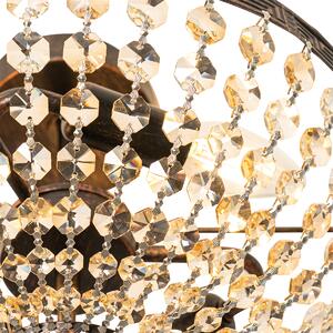 Klasszikus mennyezeti lámpa bronz és kristály 3 fényű - Mondrian