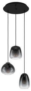 LED lámpa , függeszték , mennyezeti , 3xE27 foglalat , fekete , EGLO , AGUILARES , 900196