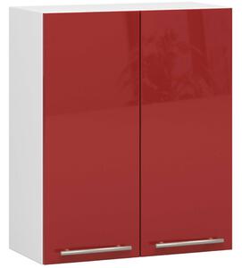Akasztós konyhaszekrény olivia w 60cm fehér-piros fényes h720