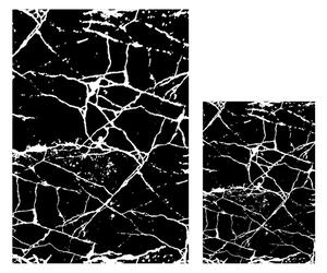 Fehér-fekete fürdőszobai kilépő szett 2 db-os 60x100 cm Cracks – Mila Home