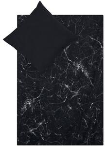 Malin fekete pamutperkál egyszemélyes ágyneműhuzat, 135 x 200 cm - Westwing Collection