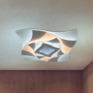 LED mennyezeti lámpa Liora, fehér, fém, hossza 46 cm, CCT, 3D