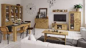 KONDELA Széthúzható étkezőasztal, artisan tölgy, 160-210x80 cm, AIRON