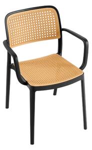 KONDELA Rakásolható szék, fekete/bézs, RAVID TYP 2