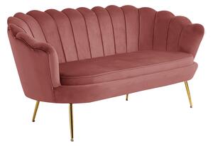 KONDELA Luxus heverő, 2,5-es ülés, rózsaszín/arany, Art-deco, NOBLIN