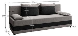KONDELA Szétnyitható kanapé, szürke/sötétszürke, PREMIUM NEW