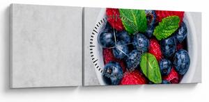 Kép - tál erdei gyümölccsel (órával) (90x30 cm)