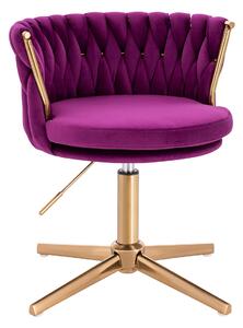 HR450CROSS Fukszia Modern Velúr Szék Arany lábbal