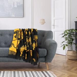 Cheetah sárga-fekete pamutkeverék takaró, 150 x 200 cm - AmeliaHome