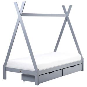 Gyerekágy fiókokkal Tipi Fenyő DEVAY 90 x 200 cm Szürke