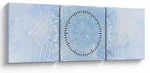 Kép - Téli mandala (órával) (90x30 cm)