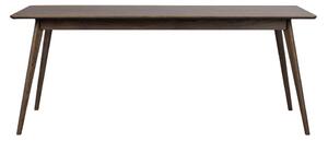 Sötétbarna bővíthető étkezőasztal tölgyfa dekorral 90x190 cm Yumi – Rowico