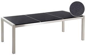 Kerti asztal GROSSETO 220 cm 100 cm Csiszolt Gránit Fekete