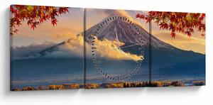 Kép - japán, Fuji hegy (órával) (90x30 cm)