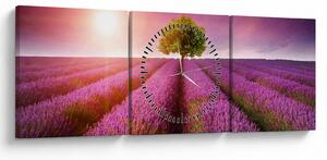 Levendula mező képe (órával) (90x30 cm)