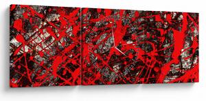 Kép - kifejező absztrakciók (órával) (90x30 cm)